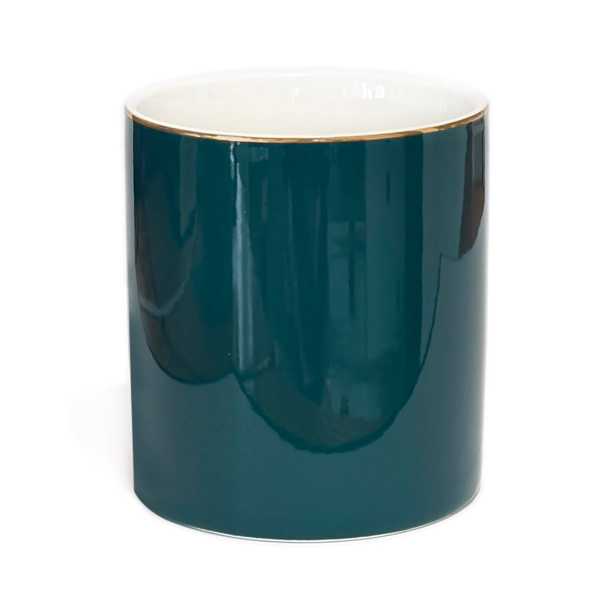 HANKOR Ceramic Pencil Holder for Desk - Cute Gold Trim Pen Aesthetic Makeup Brush Cup