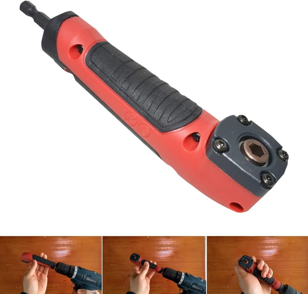 Right Angle Drill Attachment, 90 Degree Drill Adapter with 10 Bits