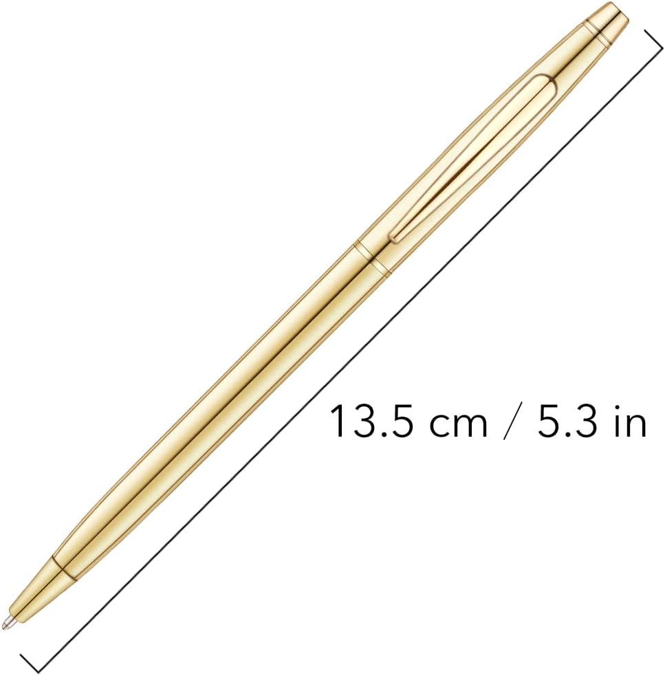 Unibene 6 Pack Slim Gold Ballpoint Pens Black Ink 1 mm - Black Ink