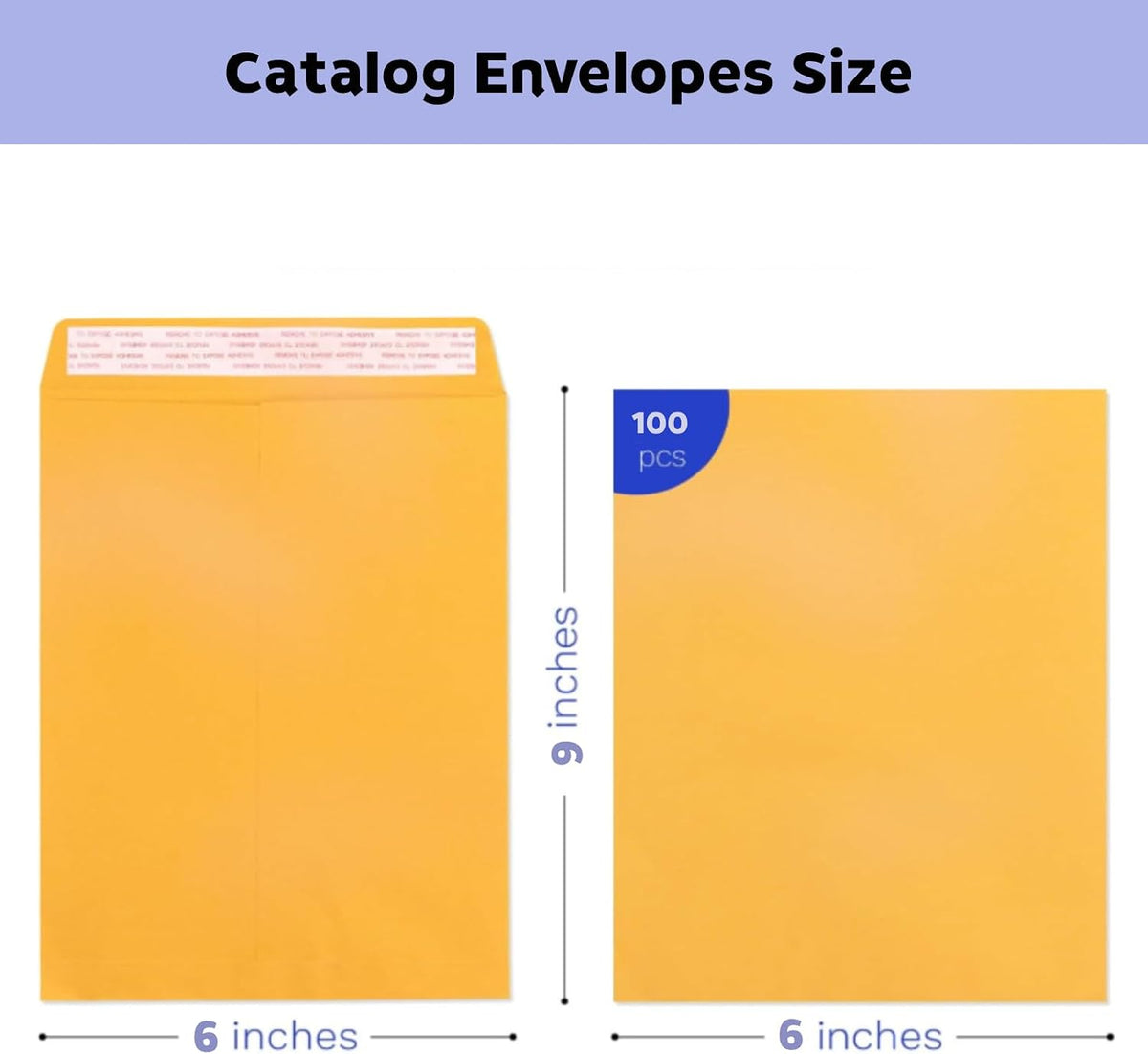 6X9 Manilla Envelopes Self Seal 100 Count