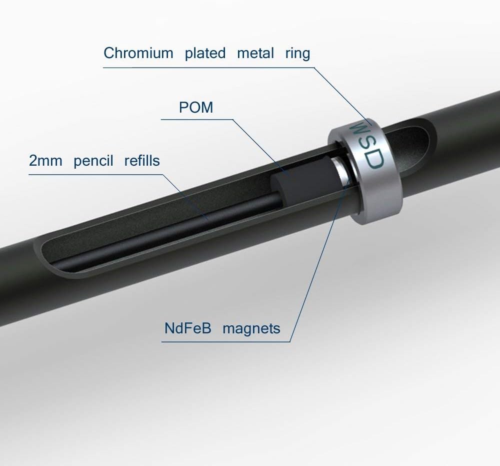 WSD Mechanical Pencils, Magnetic Control Pencil, CNC Machined