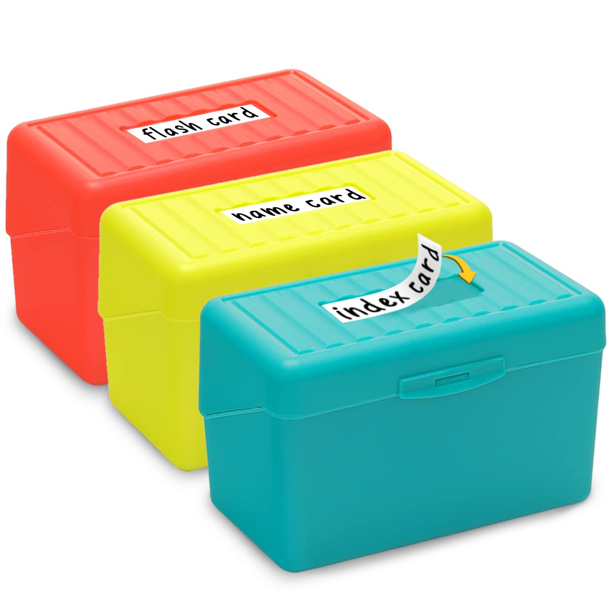 H4D Index Card Holder 3x5, Index Card Box Organizer, 3 Pack, Pastel Colors
