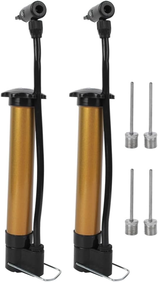 2 Pack Portable Hand Air Pump Set with Hose and 4 Needles