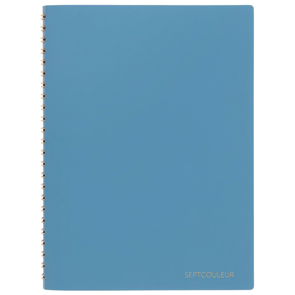 Maruman Septcouleur Spiral Notebook, 200 Pages, A5 3mm Grid, Blue
