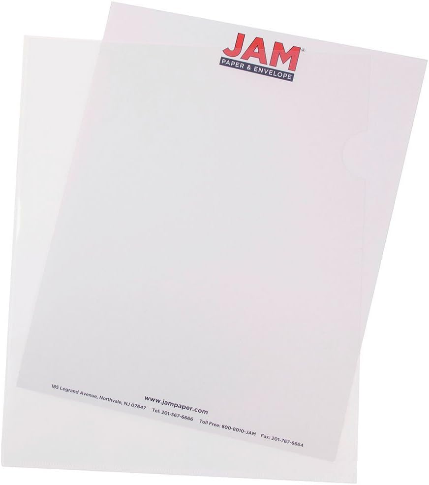JAM PAPER Plastic Sleeves - Letter Sized - 9 x 11 1/2 - Clear Project Pockets - 12 Page
