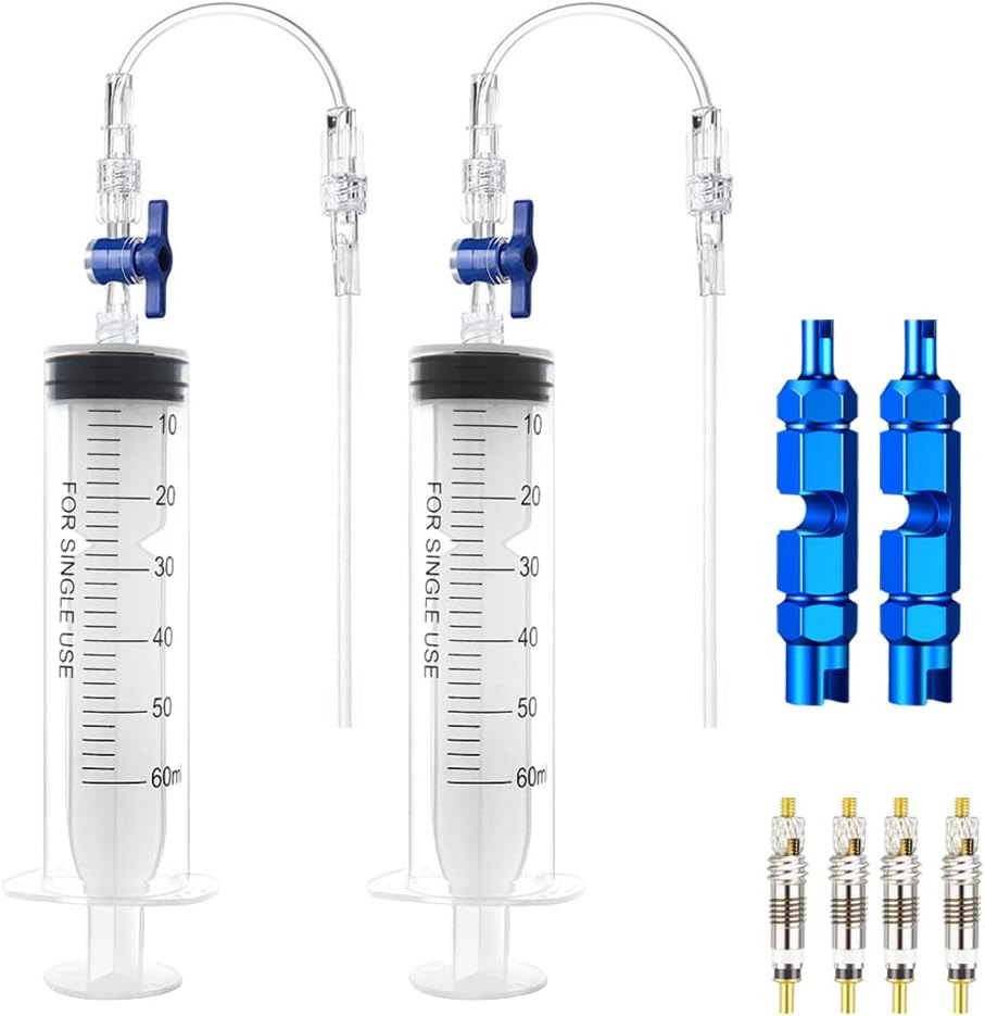 8Pcs Cycling Syringe Kit, Tubeless Tire Sealant Injector with Switch