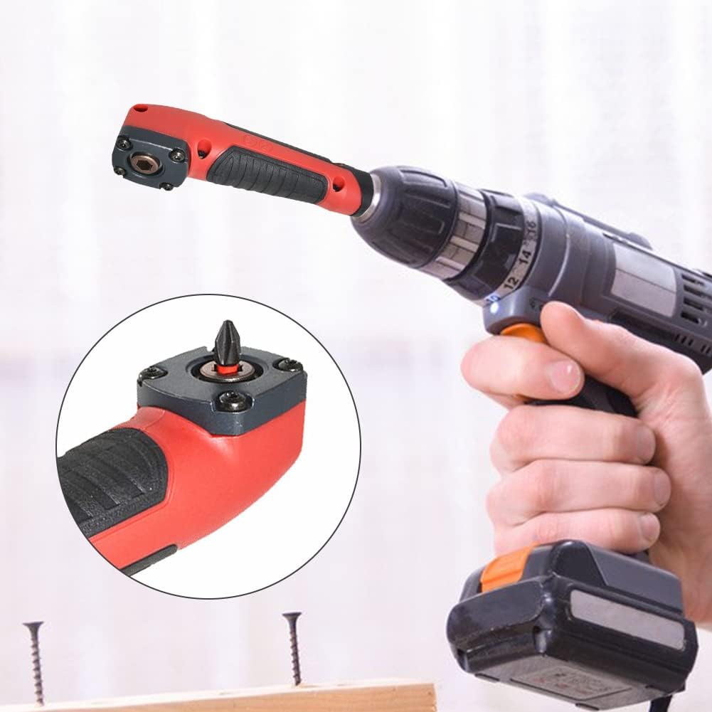 Right Angle Drill Attachment, 90 Degree Drill Adapter with 10 Bits