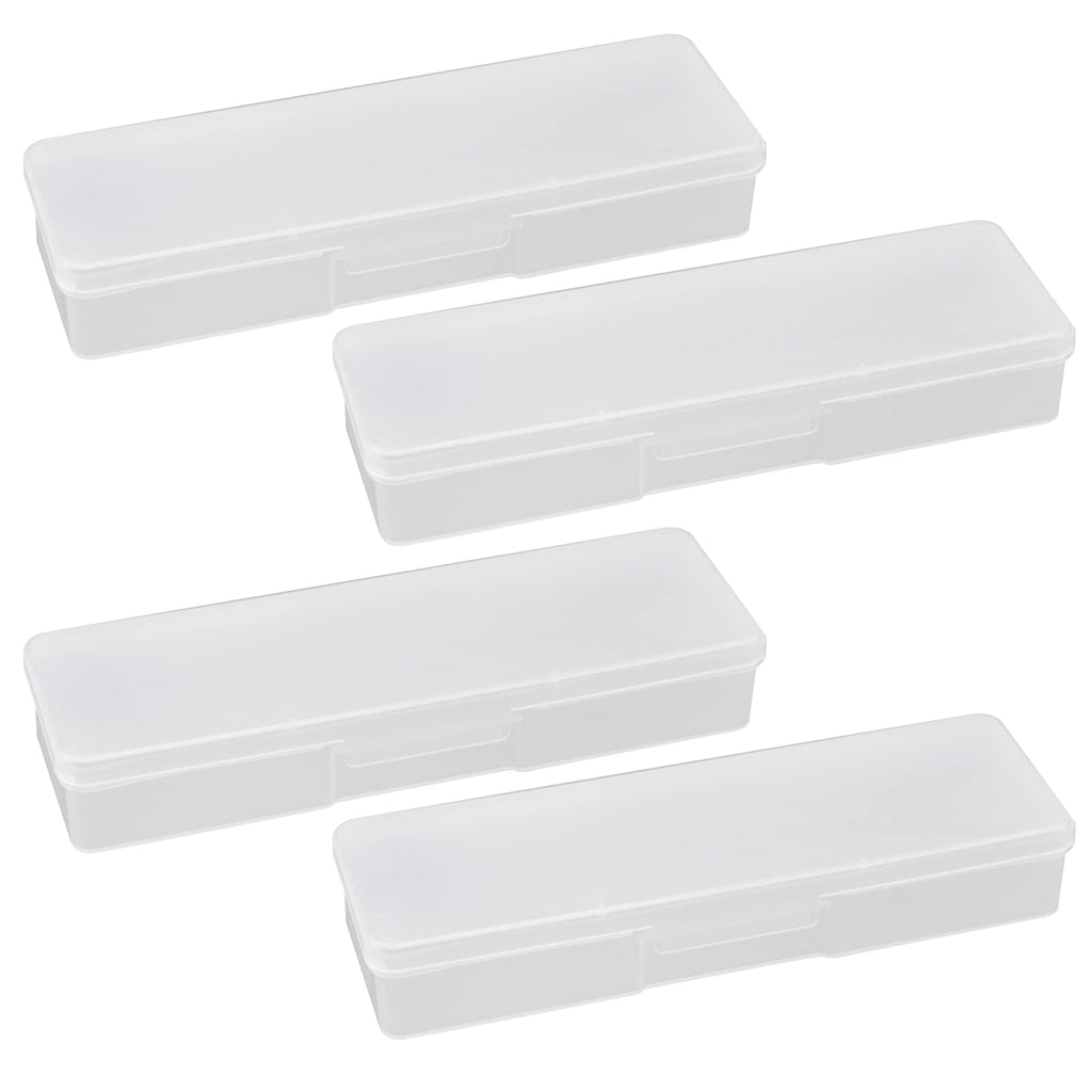 2PCS Large Capacity Pencil Box Plastic Pencil Case (Frosted Black)