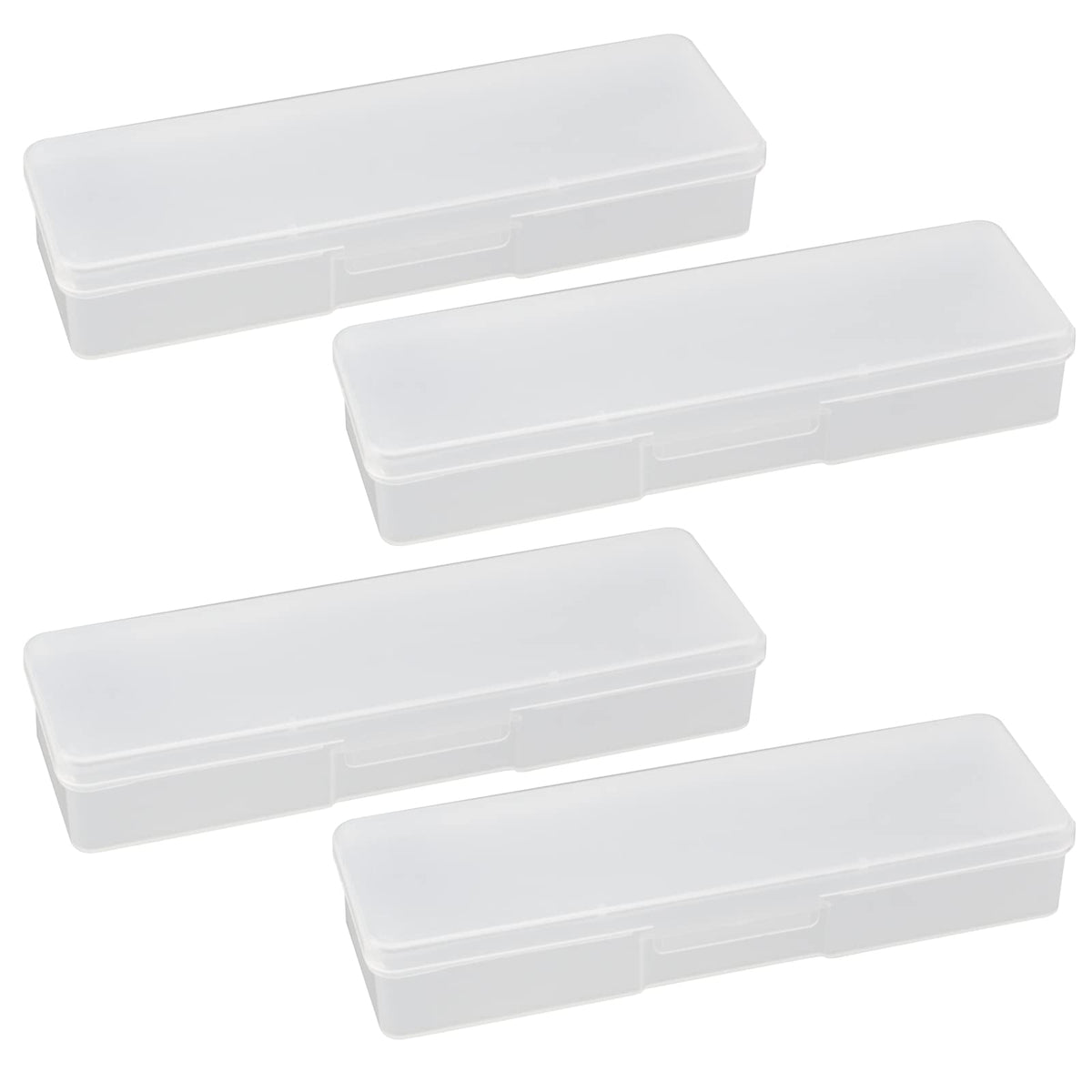 2PCS Large Capacity Pencil Box Plastic Pencil Case (Frosted Black)