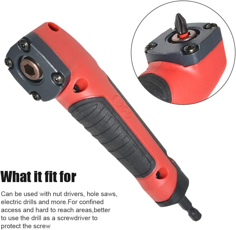 Right Angle Drill Attachment, 90 Degree Drill Adapter with 10 Bits