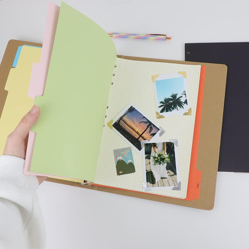 4 Pack B5 Binder Index Dividers 5 Tabs 9 Hole Punched Round Ring Binder Divider Planner