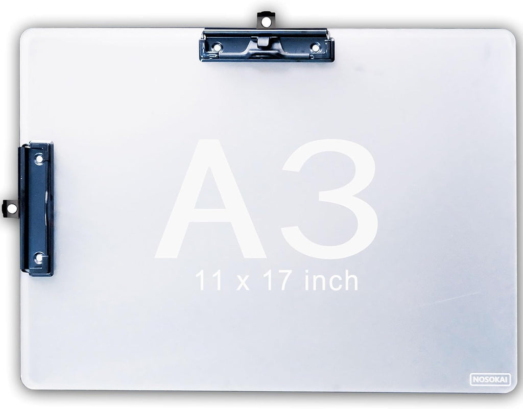 Clipboard with Pen Holder A3 Size 11" x 17", (White