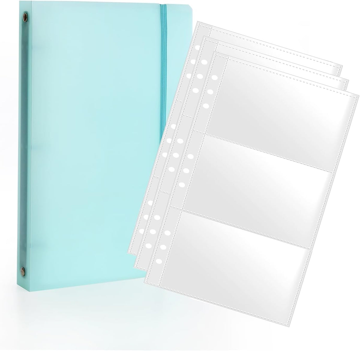 3×5” index card Binder organizer with 3-Pocket Double-Sided Sleeves