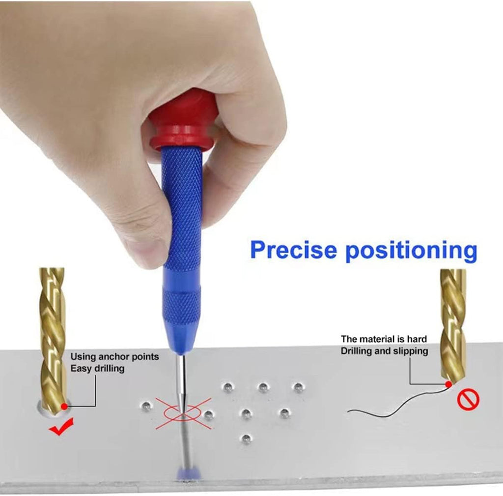 5Pieces Automatic Center Punch 5 Inch Center Hole Punch Adjustable Spring Loaded Metal