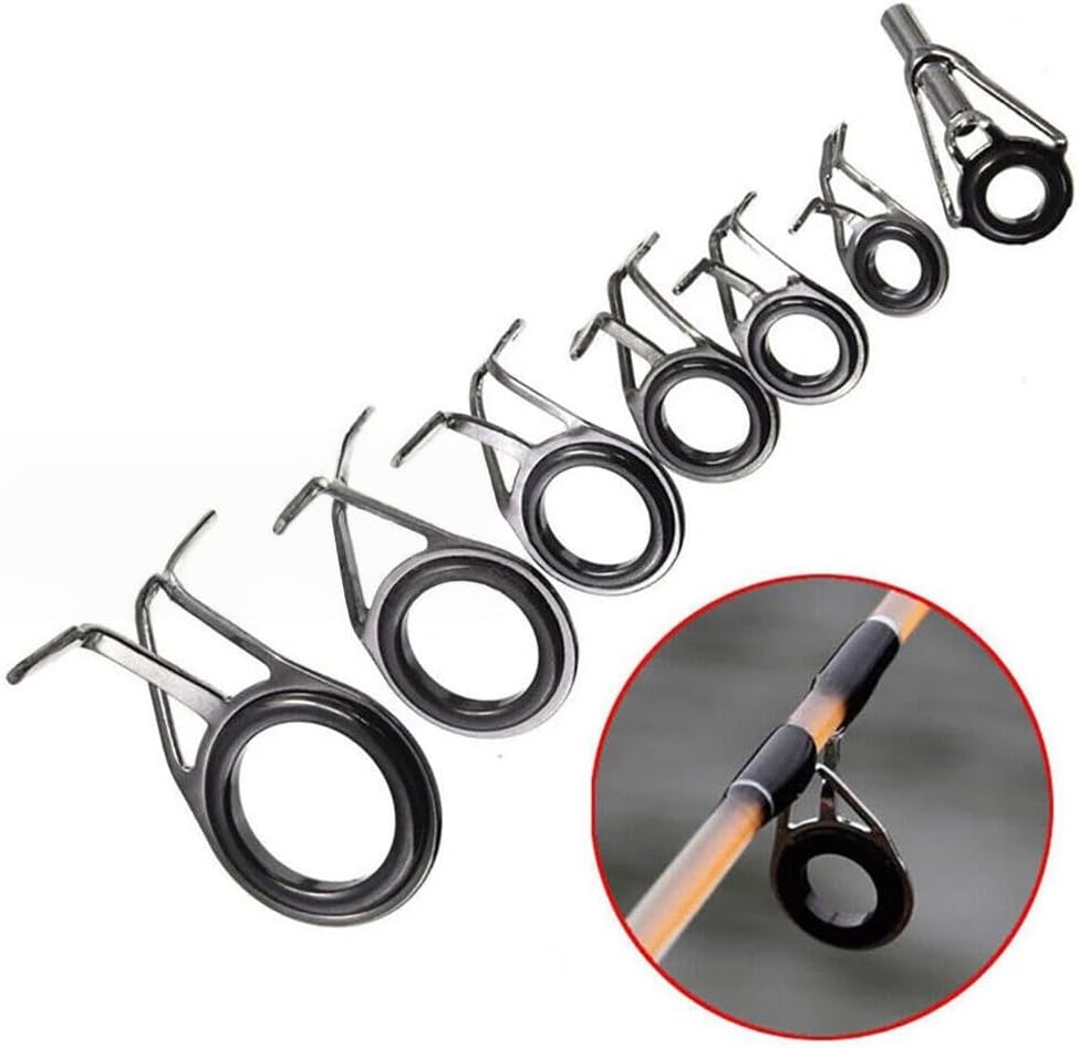 45PCS Fishing Rod Guide Repair Kit - 9 Size(Each Size 5 PCS) Fishing Rod Tips and Guides