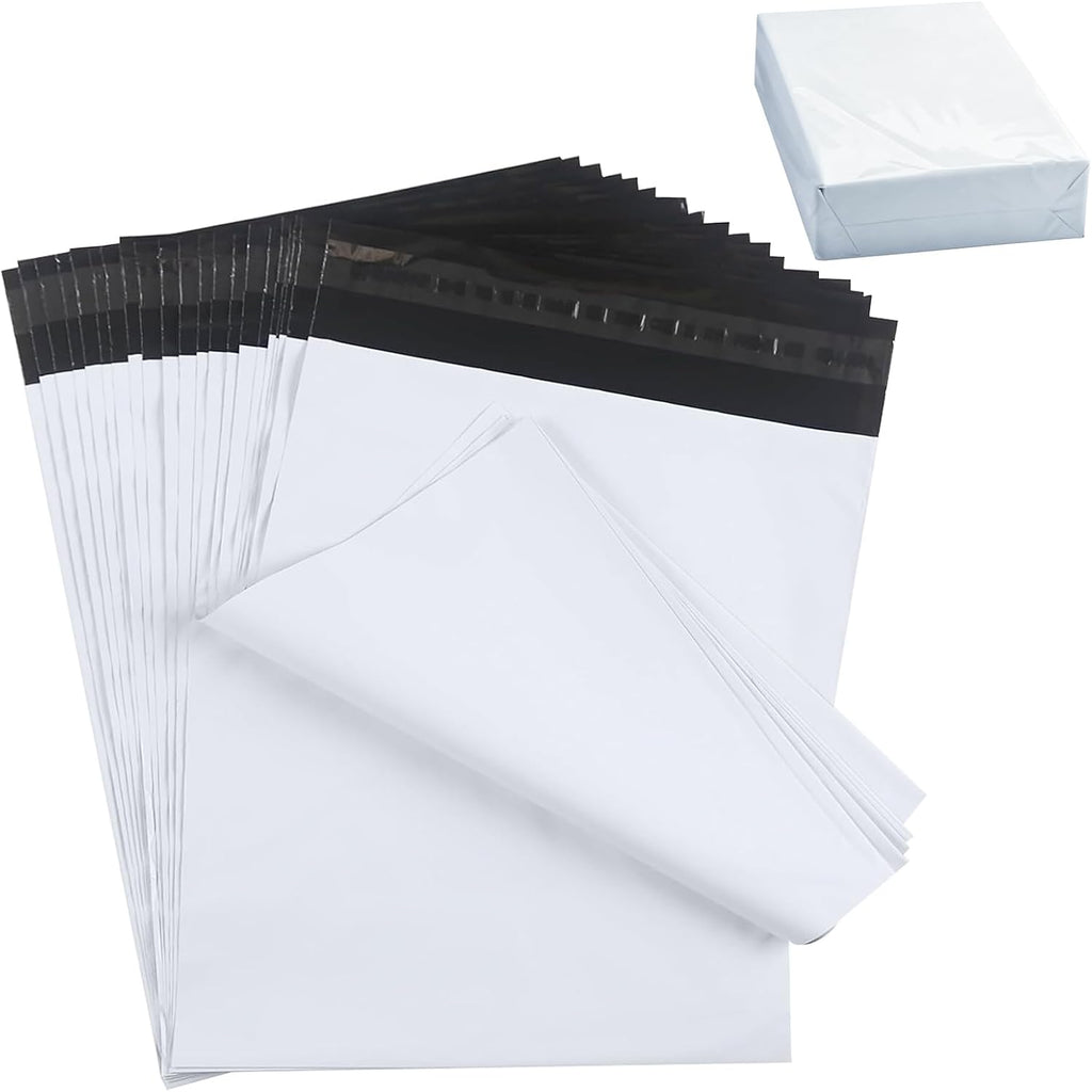 Poly Mailers 12x15.5" White Shipping Bags Self-Sealing Mailing Envelopes Waterproof and