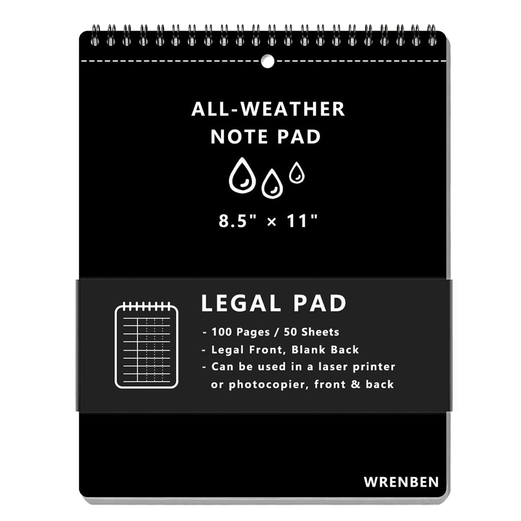Large Fully Waterproof Side Spiral Notebook 8.5" x 11" with Stone Paper and Hard Cover