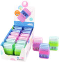 Set of 12 Dual-Hole Pencil Sharpeners with Erasers for School