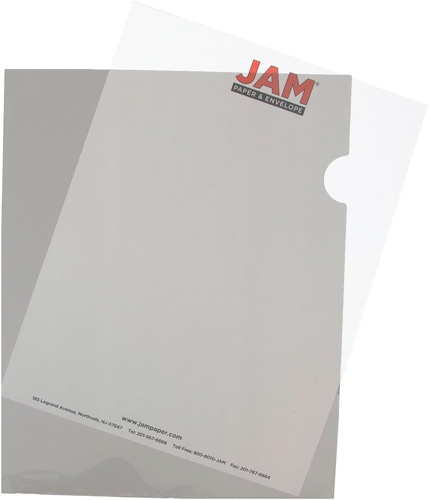 JAM PAPER Plastic Sleeves - Letter Sized - 9 x 11 1/2 - Clear Project Pockets - 12 Page