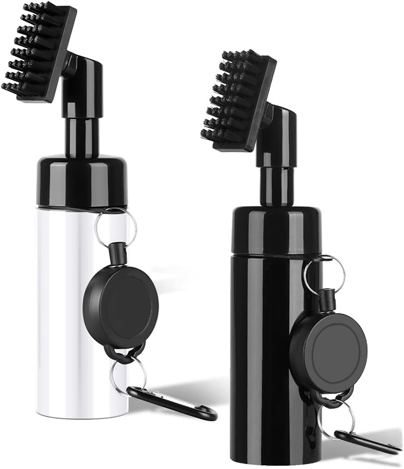 Golf Club Cleaner Brush 2 Pack - 7 Inch Golf Water Brush with 5 Oz Leakproof Bottle