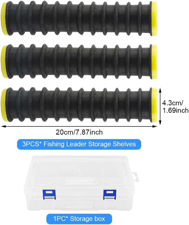 3 Pcs Fishing Line Storage Organizer, 12-Slot Fish Leader Holder