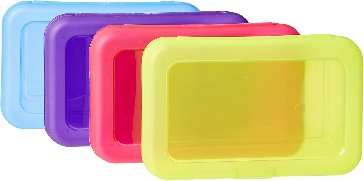 Amazon Basics 4-Pack Large Pencil Cases, Storage Organizer