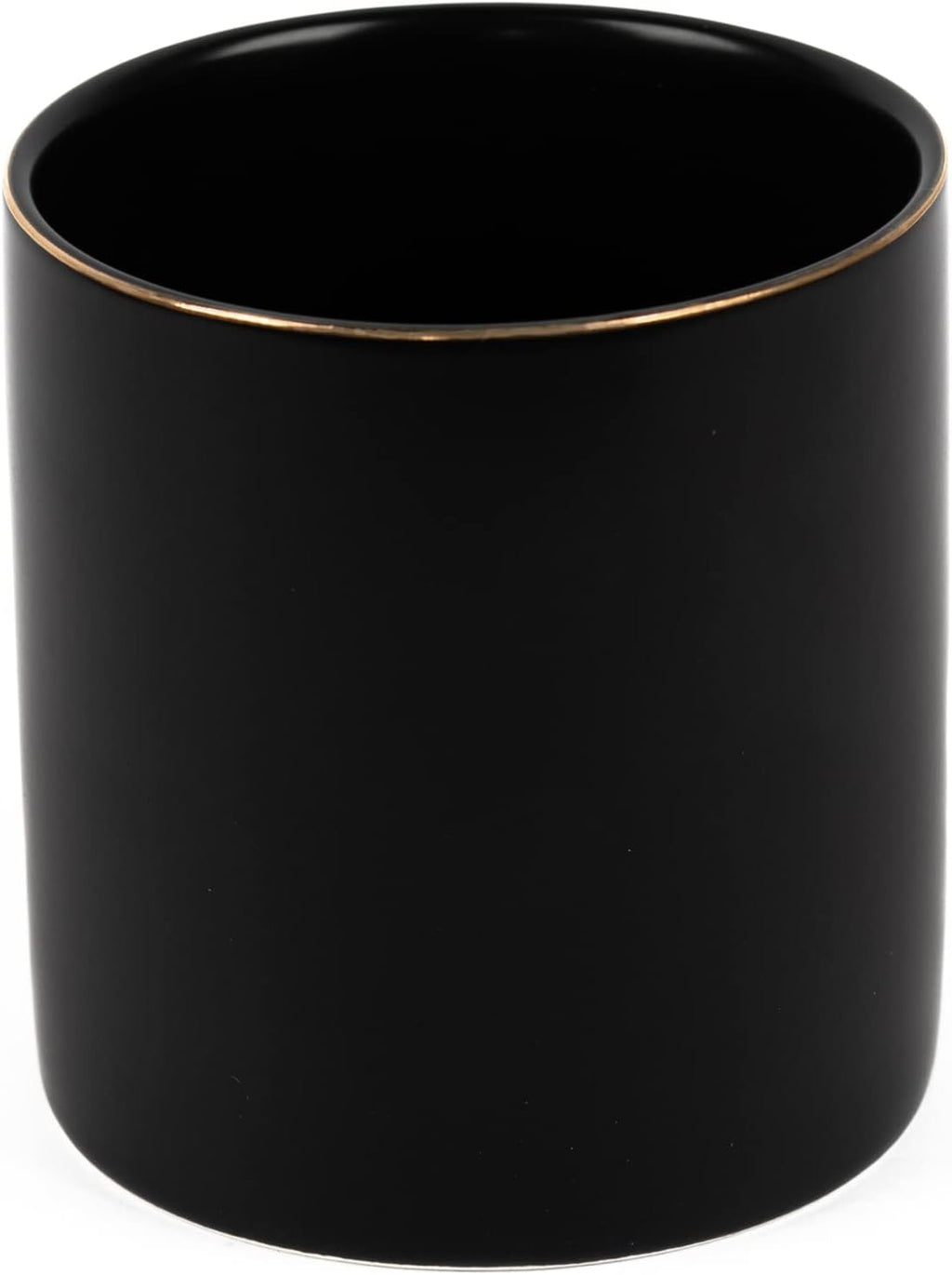 HANKOR Ceramic Pencil Holder for Desk - Cute Gold Trim Pen Aesthetic Makeup Brush Cup