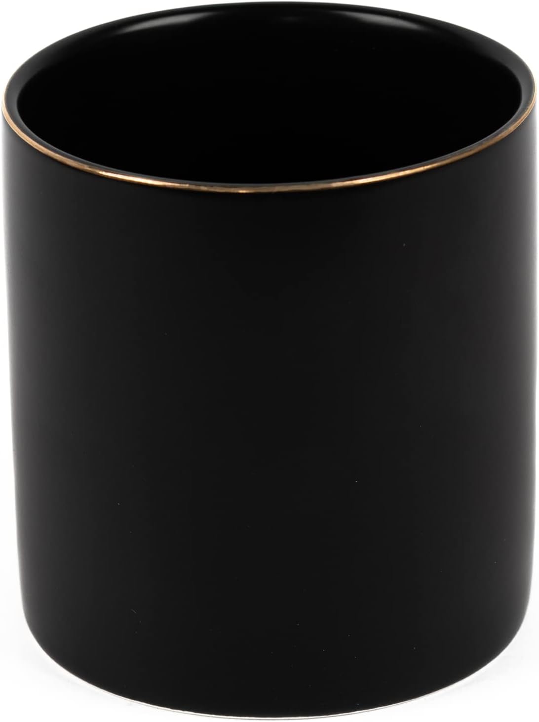 HANKOR Ceramic Pencil Holder for Desk - Cute Gold Trim Pen Aesthetic Makeup Brush Cup