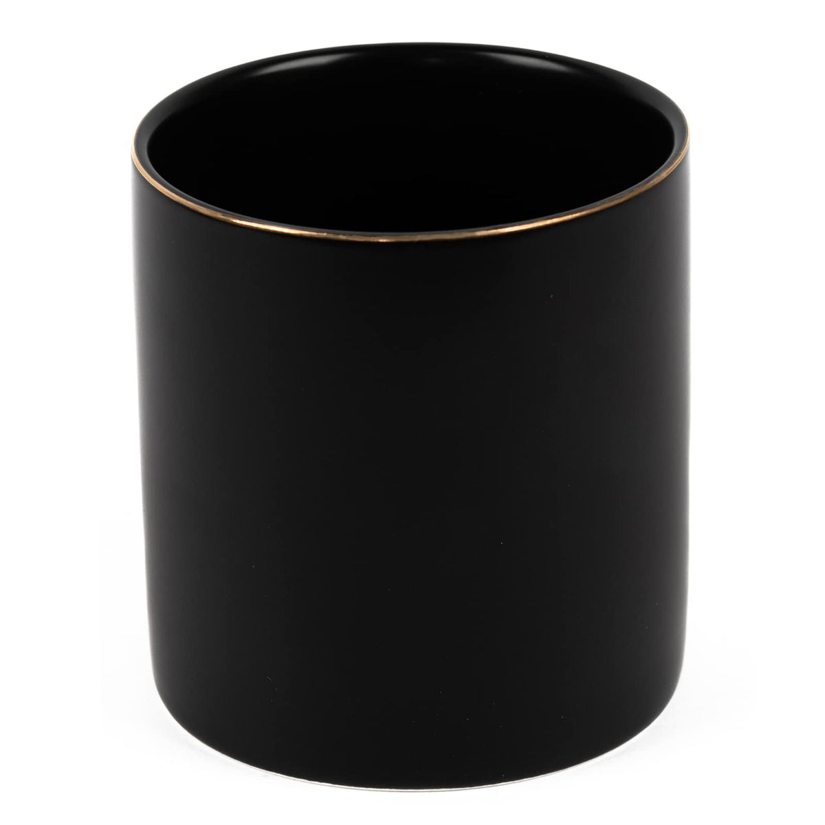 HANKOR Ceramic Pencil Holder for Desk - Cute Gold Trim Pen Aesthetic Makeup Brush Cup