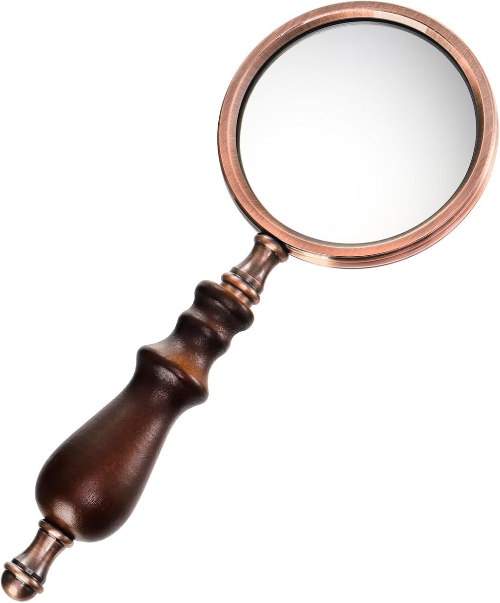 Hiceeden 10X Antique Magnifying Glass, Brass Handheld Magnifier with Wooden Handle
