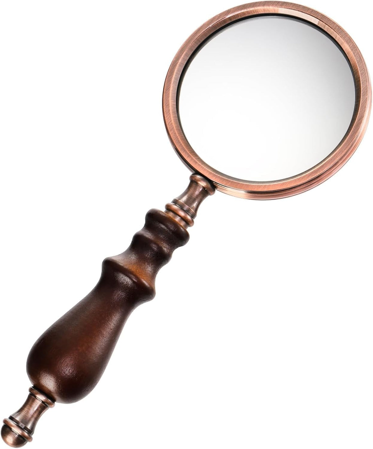 Hiceeden 10X Antique Magnifying Glass, Brass Handheld Magnifier with Wooden Handle