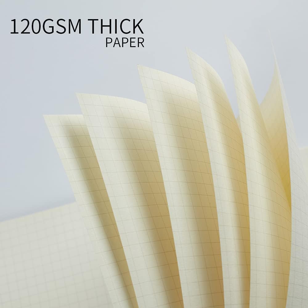 3 Pack A5 Spiral Graph Notebook with 120gsm Thick Paper