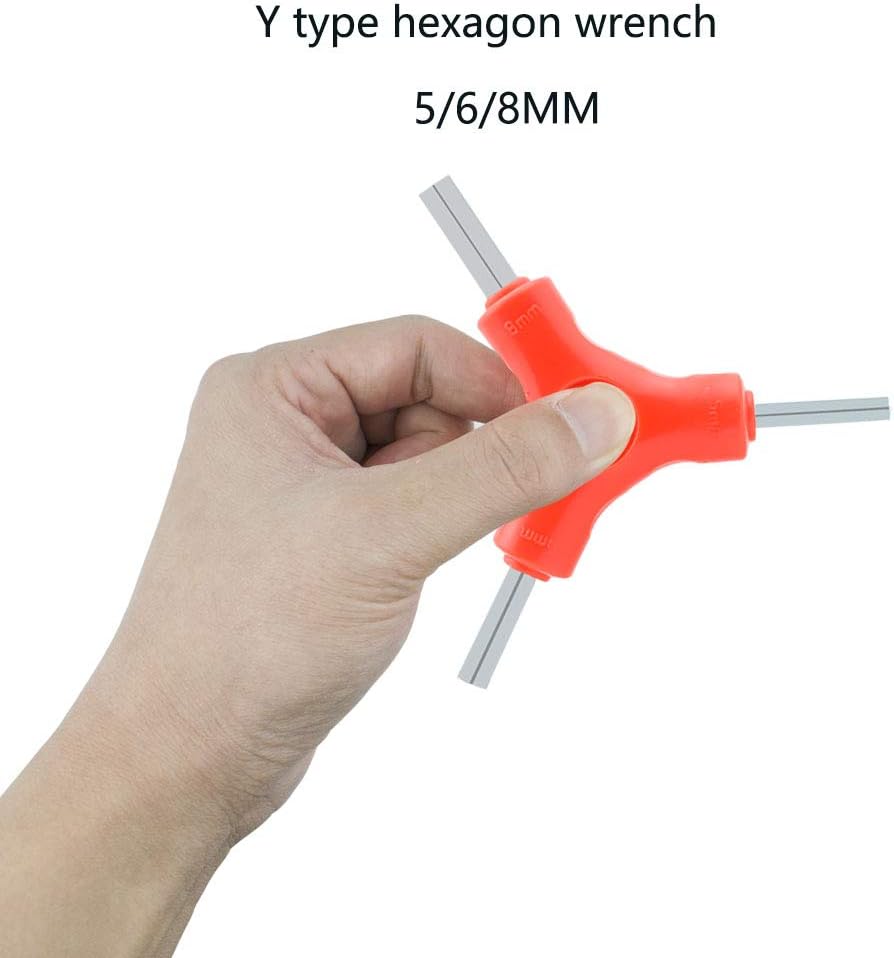 YOUMI Bicycle Wrench Tool, Y-Shaped External Three-Way Hexagon 2.5/3/4/MM 5/6/8MM
