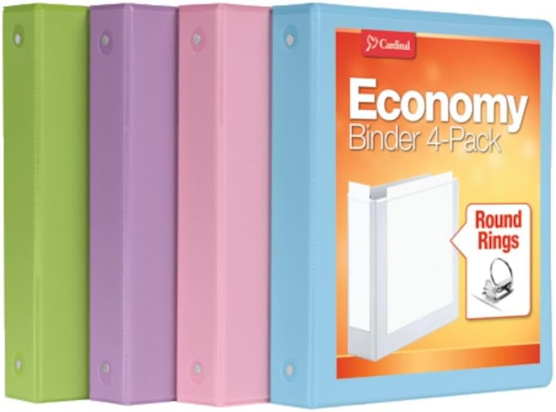 Cardinal 3 Ring Binders, Binders for School and Office, Durable 1.5 Inch, Round Rings