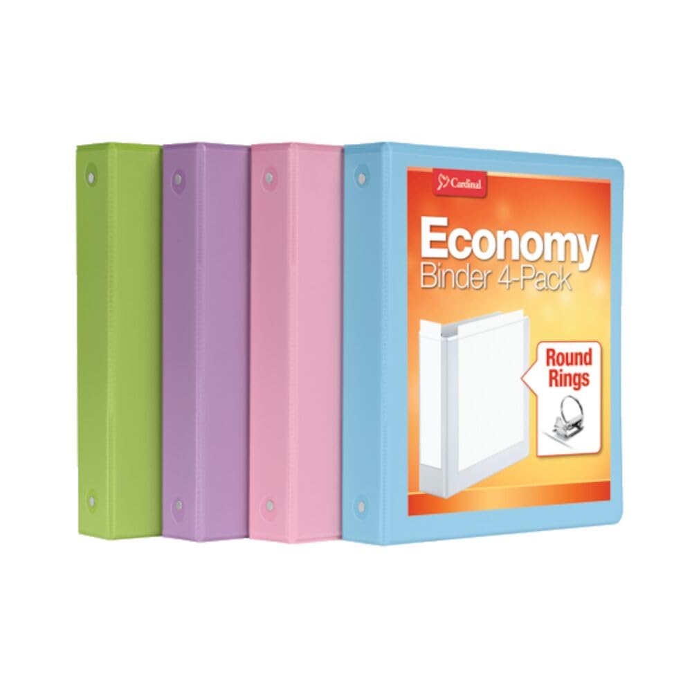 Cardinal 3 Ring Binders, Binders for School and Office, Durable 1.5 Inch, Round Rings