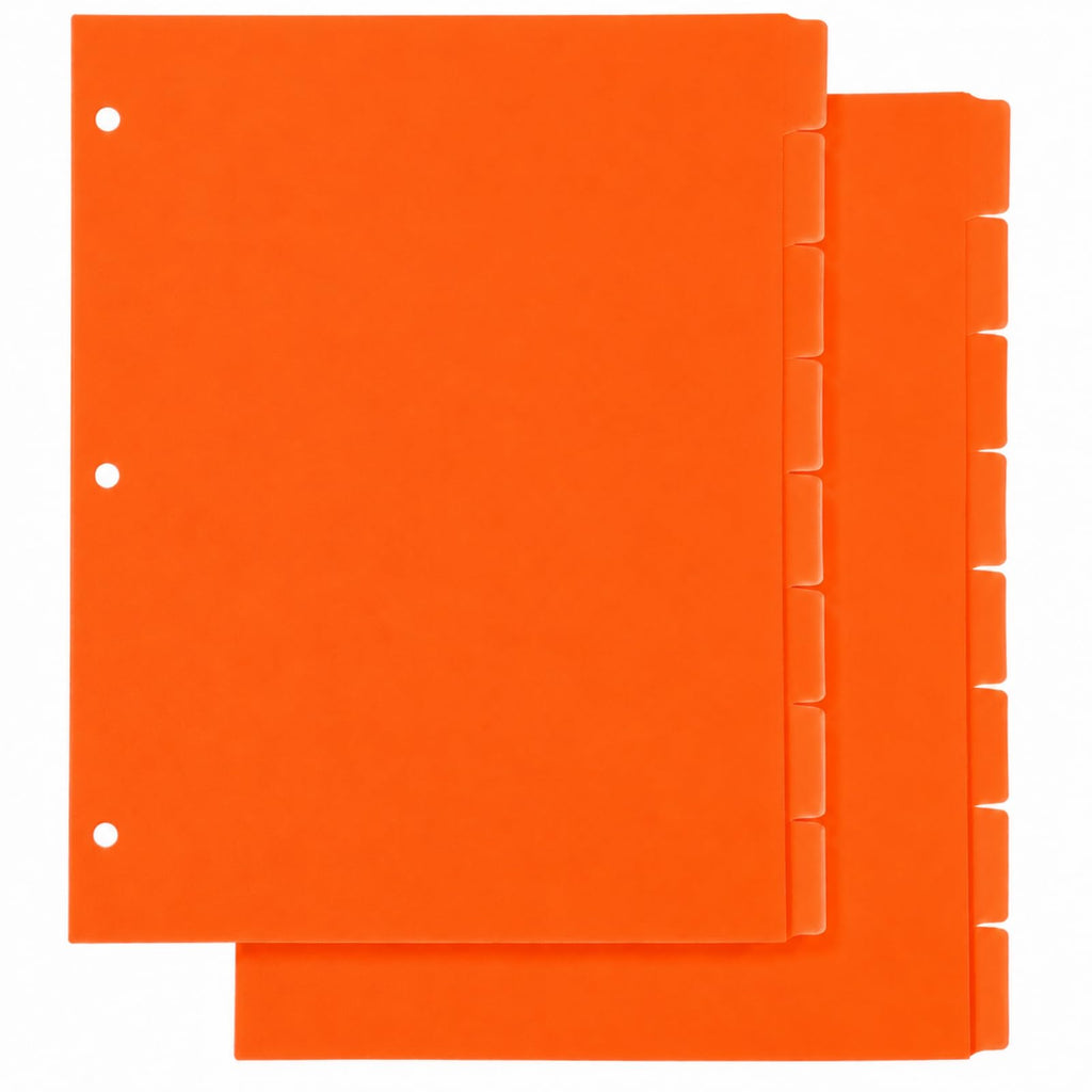 2 Set 8 Tab Brown Binder Dividers for 3 Ring Binder, Letter Size 8.5 x 11 Inch