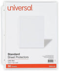Universal 21124 Top-Load Poly Sheet Protectors, Standard Gauge, Letter, Clear (Pack of 50)