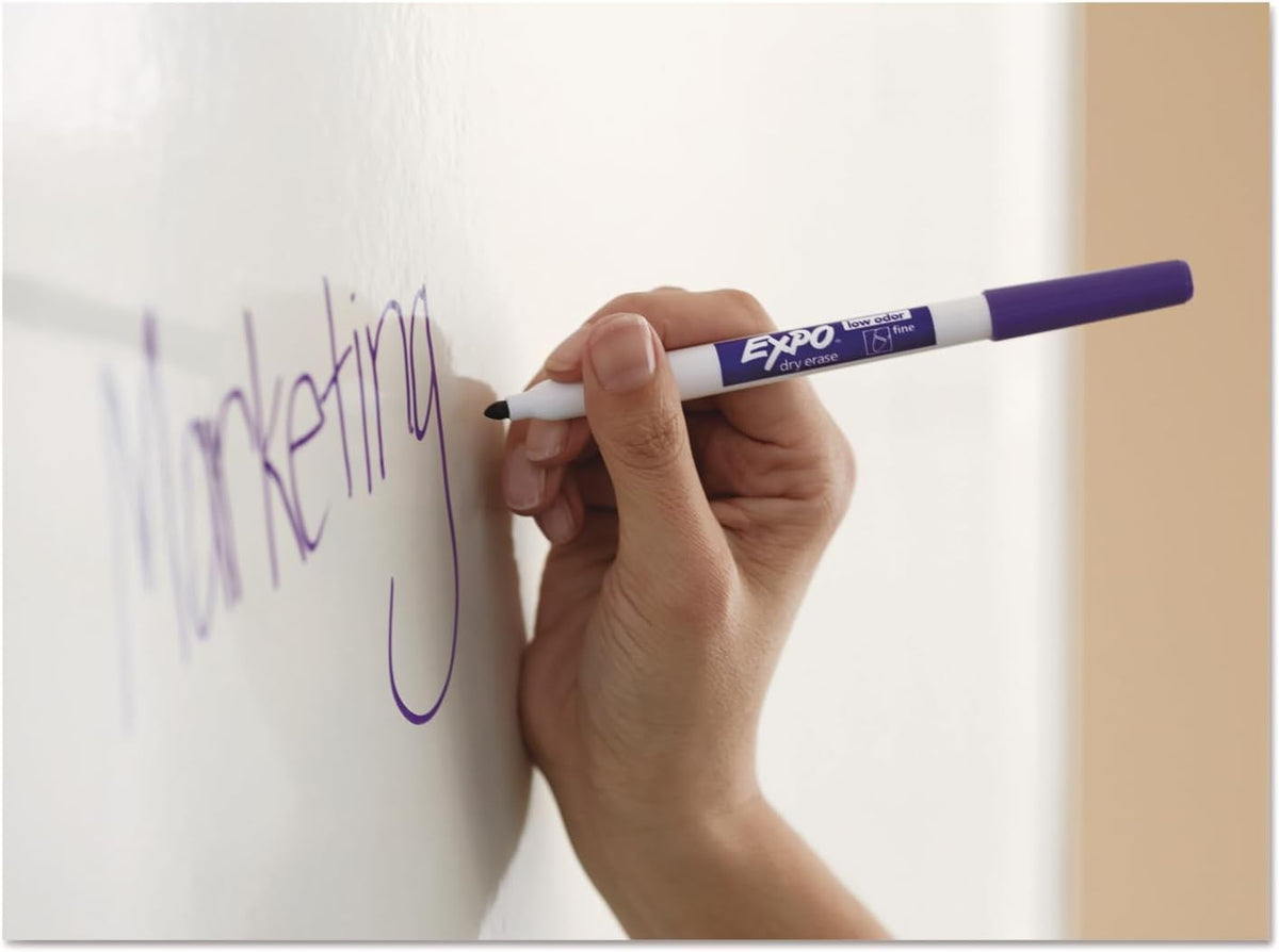 EXPO Dry Erase Markers, Low Odor Ink, Red, Fine Tip, 12 Count - Whiteboard, Calendar