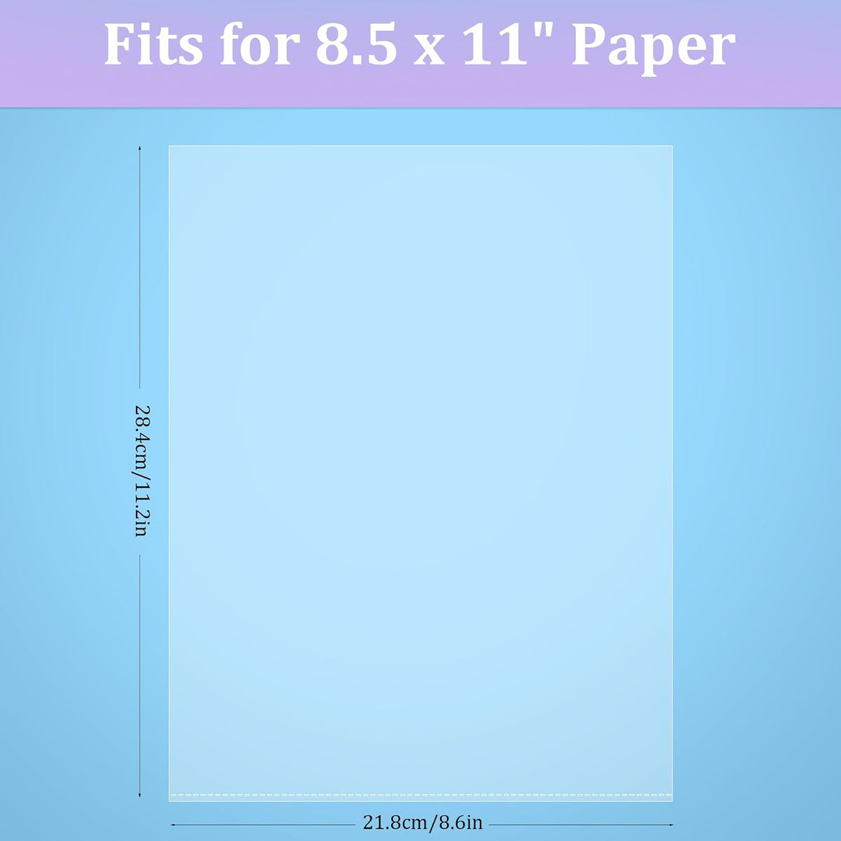 AKONEGE 100 Pack No Holes Sheet Protectors 8.5 x 11 Inch Letter Size Page Protectors for
