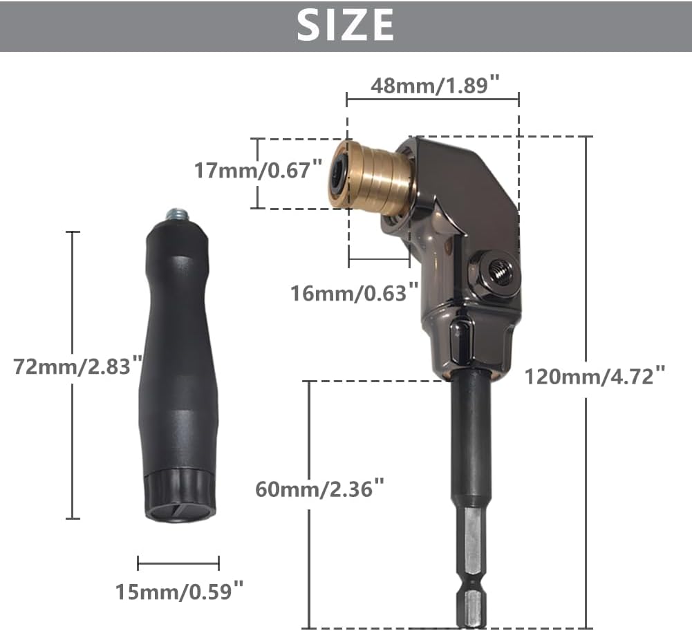 90 Degree Right Angle Drill Adapter Quick Change Screwdriver Attachment
