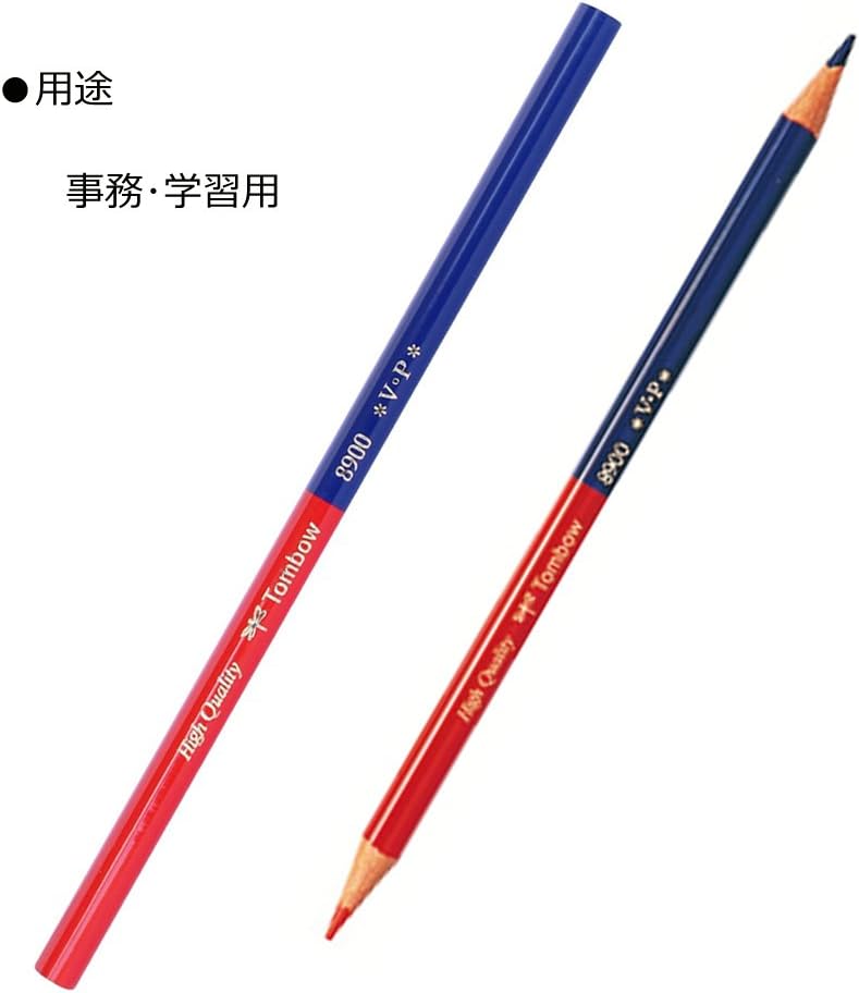 Tombow 8900-VP 8900 VP Red Blue Pencils, Round Shaft, Red Indigo, 1 Dozen