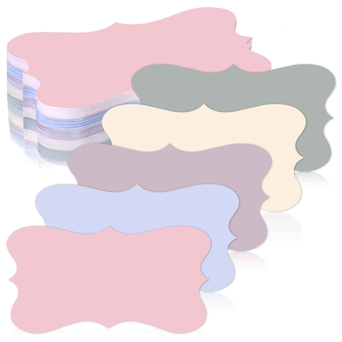 150 Pack Colored Scalloped Index Cards 3x5 Inch Blank Decorative Notecards