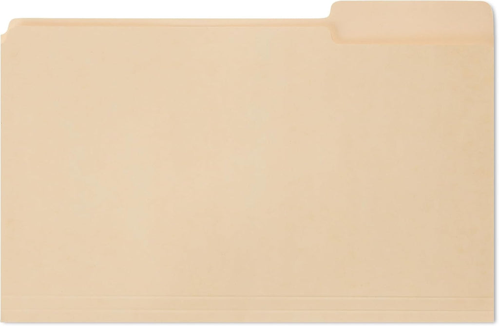 Amazon Basics File Folders with Tabs for Filing, 1/3-Cut Tab, 8.5x11 inches, Letter Size