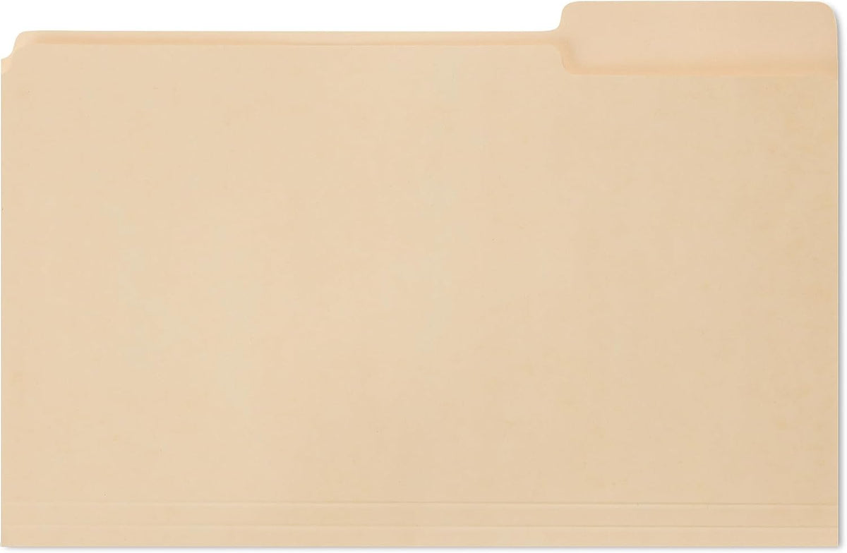 Amazon Basics File Folders with Tabs for Filing, 1/3-Cut Tab, 8.5x11 inches, Letter Size