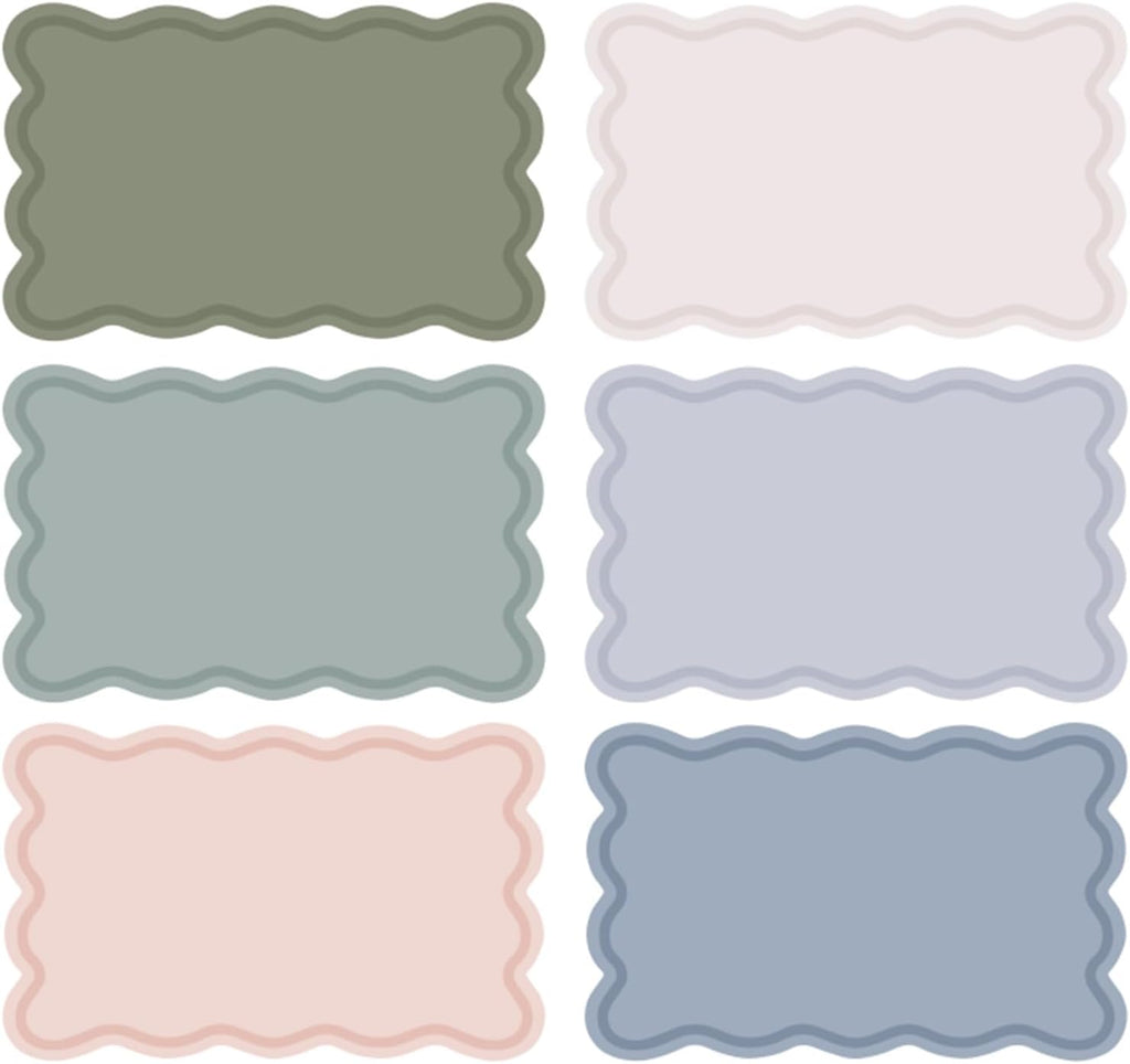 Whaline 120Pcs Muted Color Scalloped Index Cards, 3 x 5 Inch