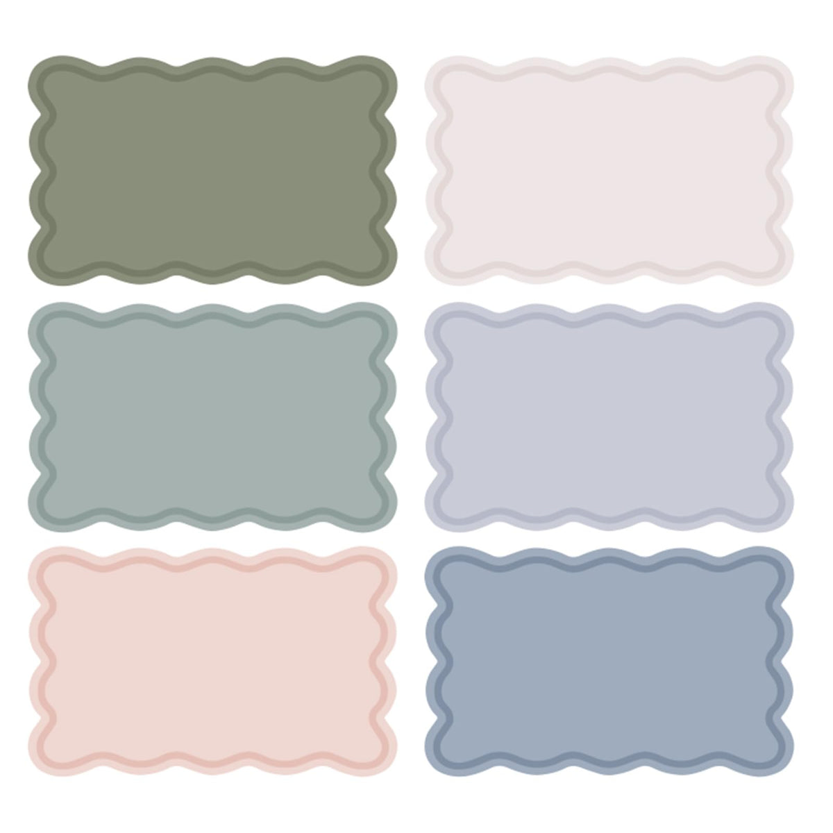 Whaline 120Pcs Muted Color Scalloped Index Cards, 3 x 5 Inch