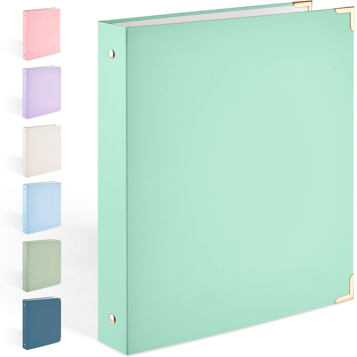 Sooez 3 Ring Binder 1 Inch with Foil Stamping & Metal Corner, Letter Size