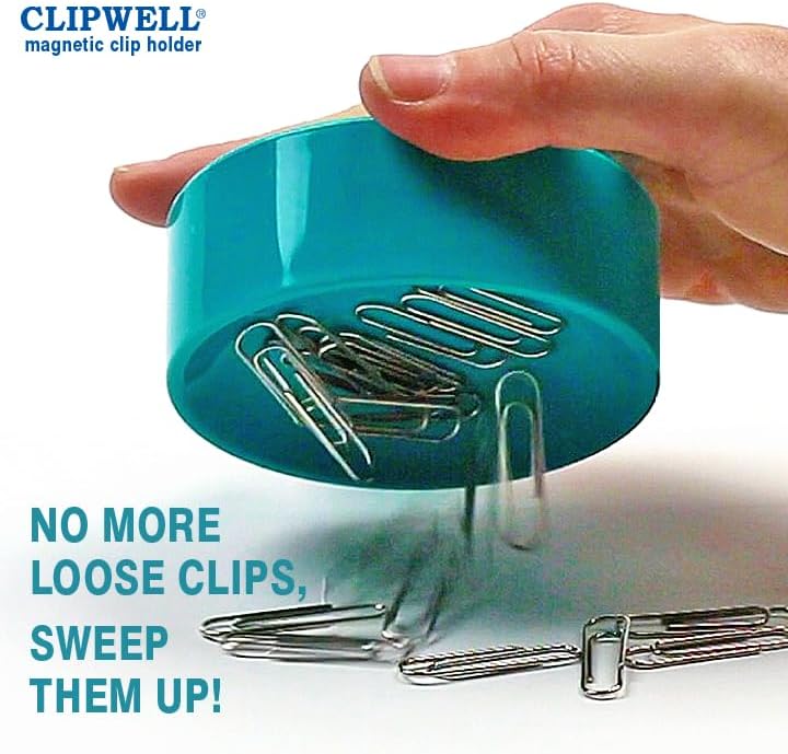 Clipwell Magnetic Paper Clip Holder - Easy Toss & Pick-Up - Holds Various Metal Parts