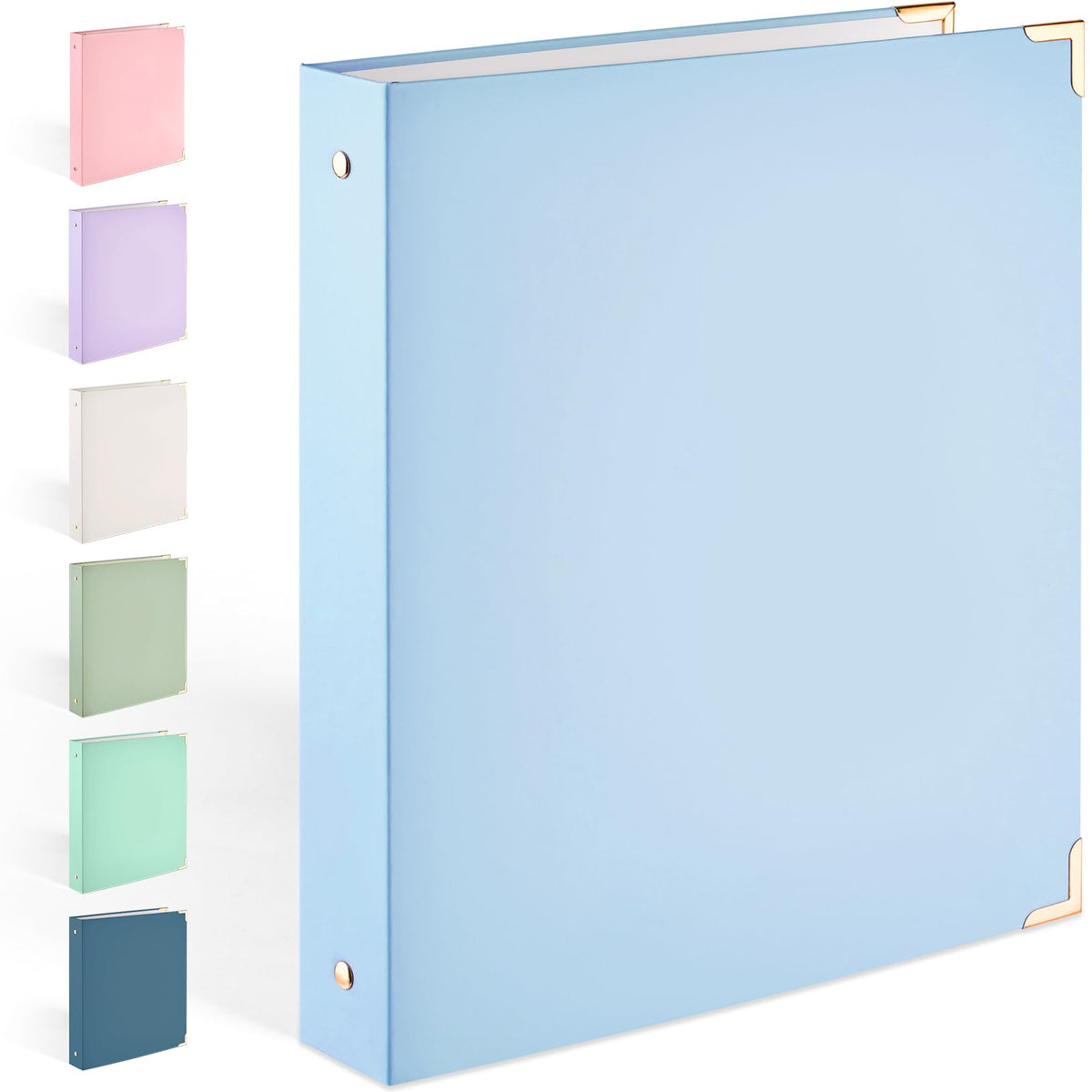Sooez 3 Ring Binder 1 Inch with Foil Stamping & Metal Corner, Letter Size