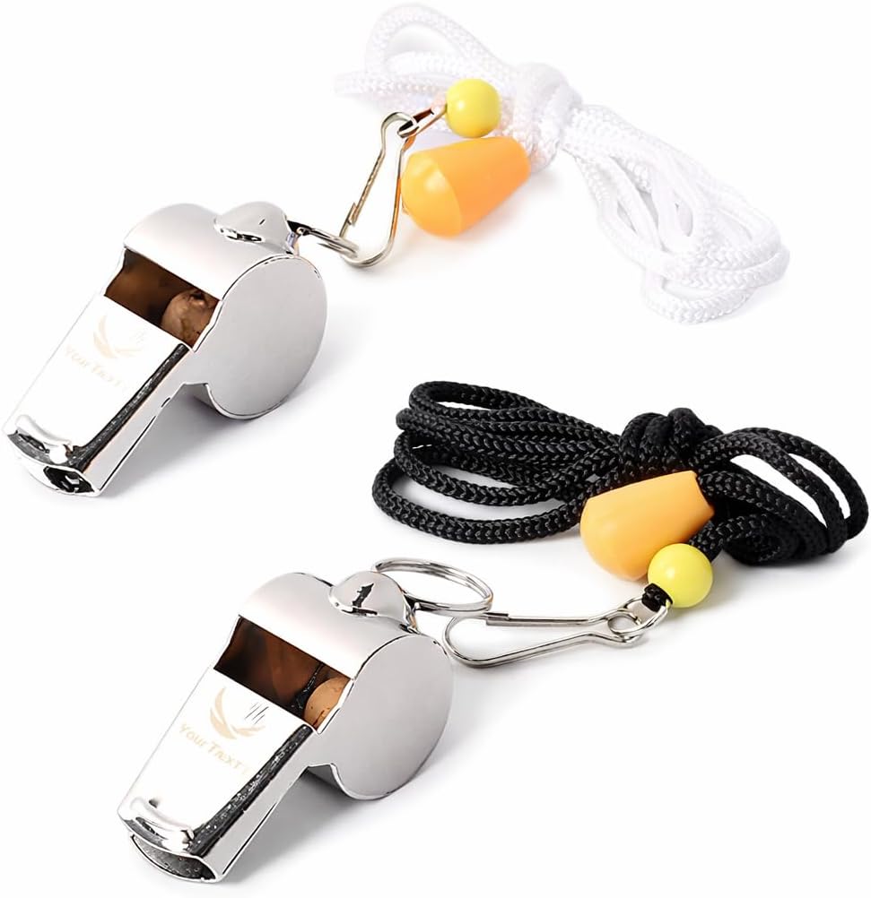 Runtasty Essential Metal Safety Whistle 2-Pack with Adjustable & Removable Lanyard –